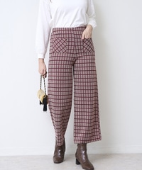 チェックワイドパンツ