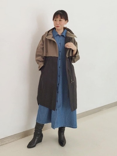 バイカラーコート