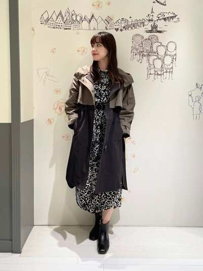 バイカラーコート