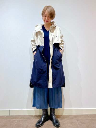 バイカラーコート