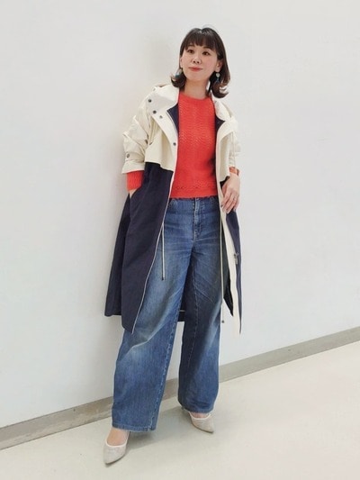 バイカラーコート