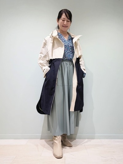 バイカラーコート