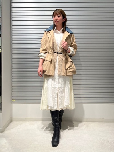 デニム切替コート