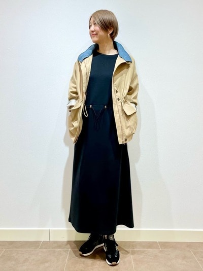 デニム切替コート