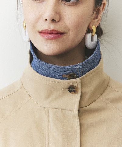 デニム切替コート