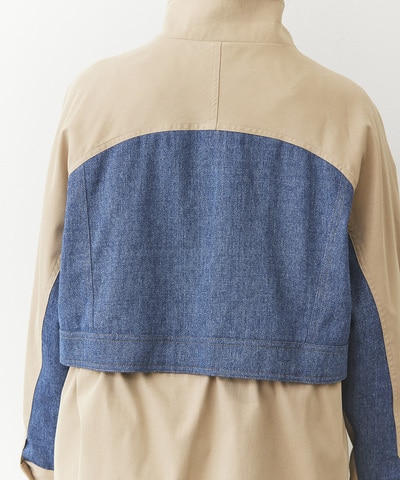 デニム切替コート