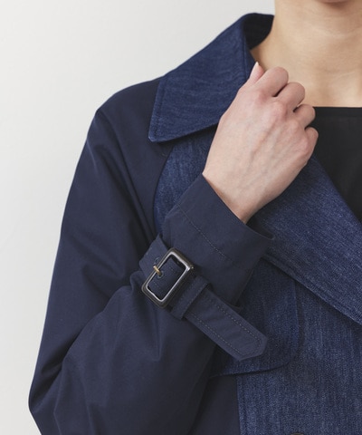 デニム切替コート