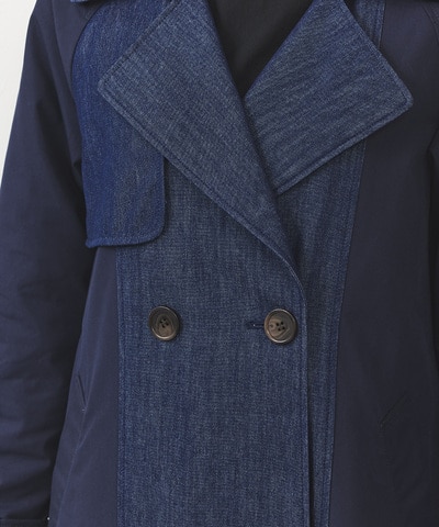 デニム切替コート