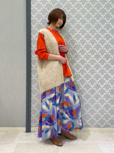 レース切替ブラウス