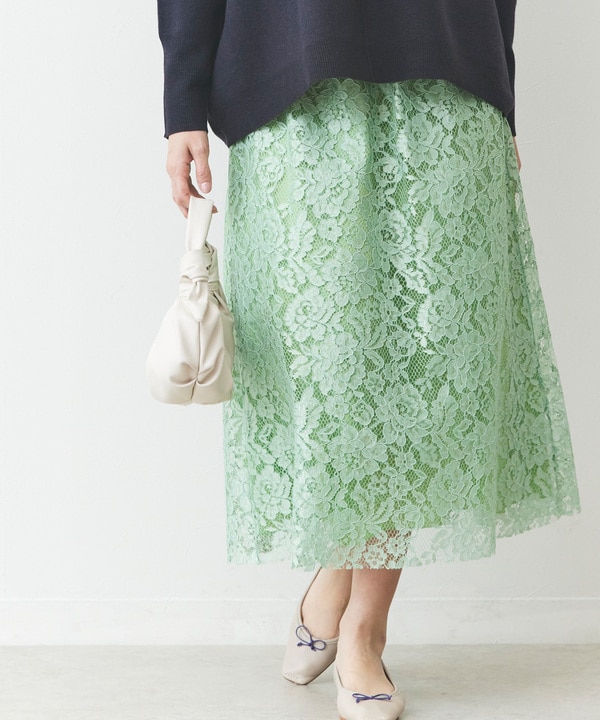 カラーレーススカート