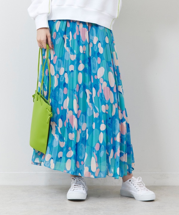 手描きドットスカート