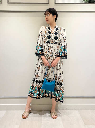 パネル柄ワンピース