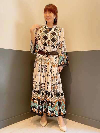 パネル柄ワンピース