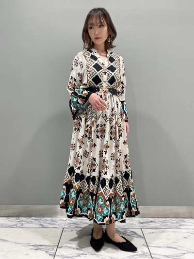 パネル柄ワンピース