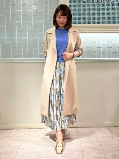 プリーツ切替コート