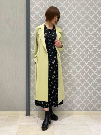 プリーツ切替コート