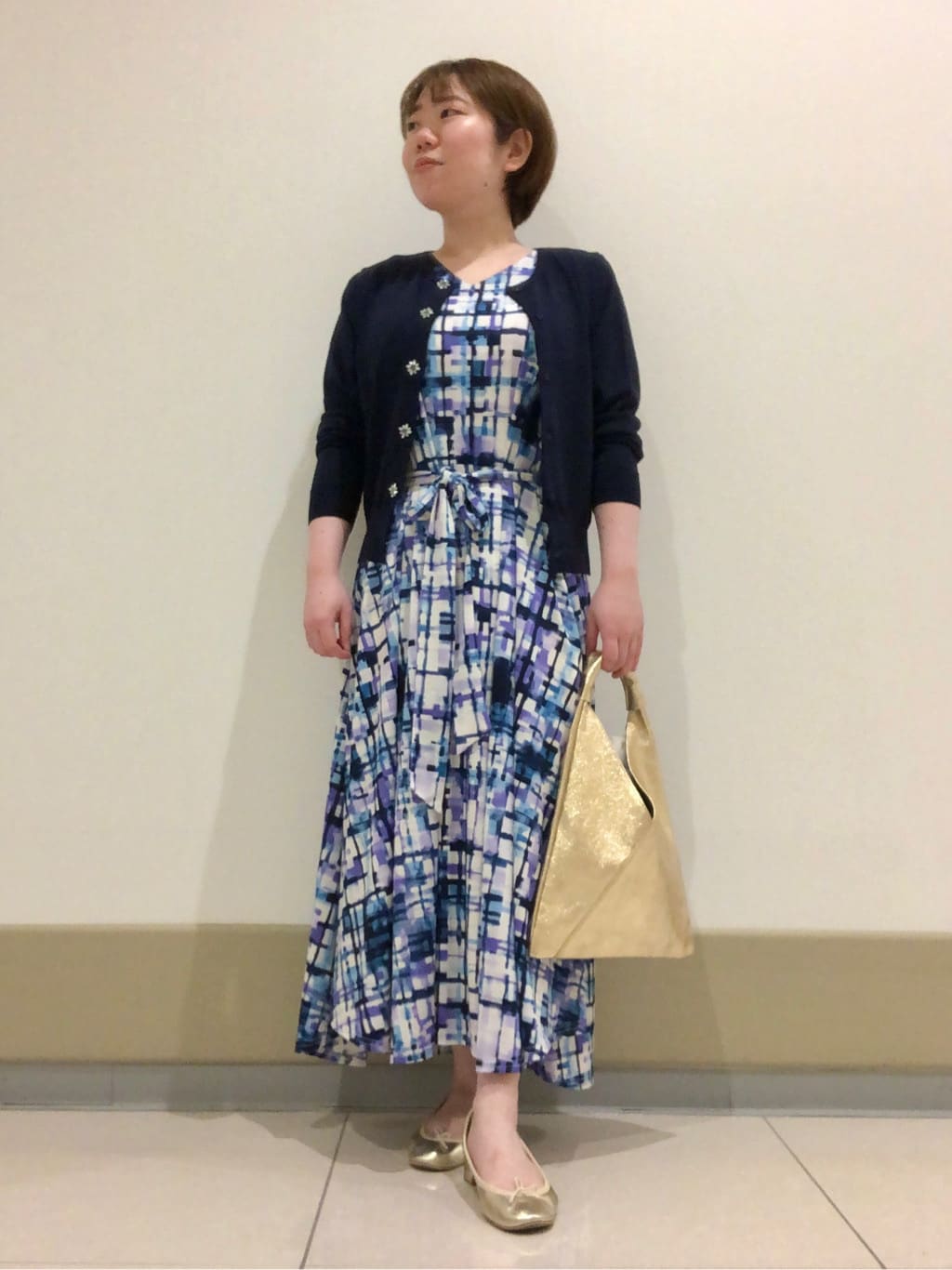 チェックワンピース