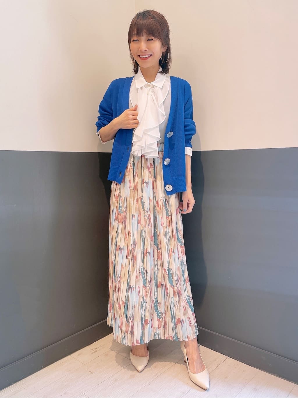 水彩柄スカート