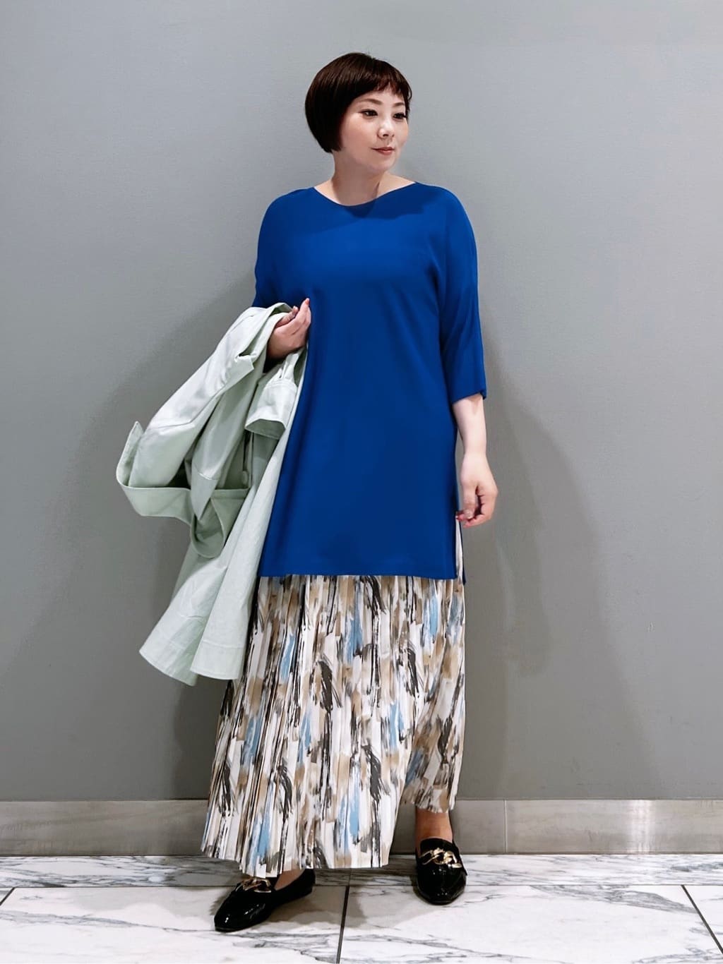 水彩柄スカート