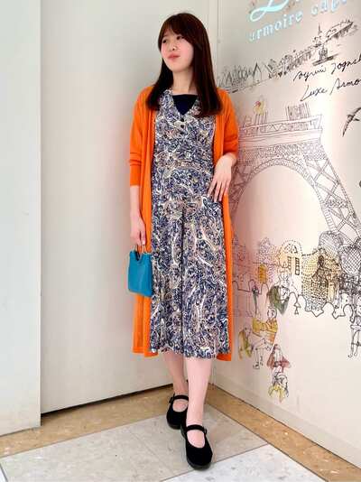 ペイズリー柄ジャージワンピース