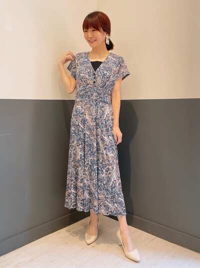 ペイズリー柄ジャージワンピース