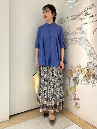 パネル柄ジャージスカート