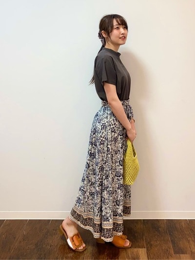 パネル柄ジャージスカート