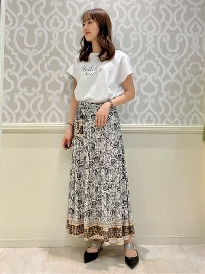 パネル柄ジャージスカート