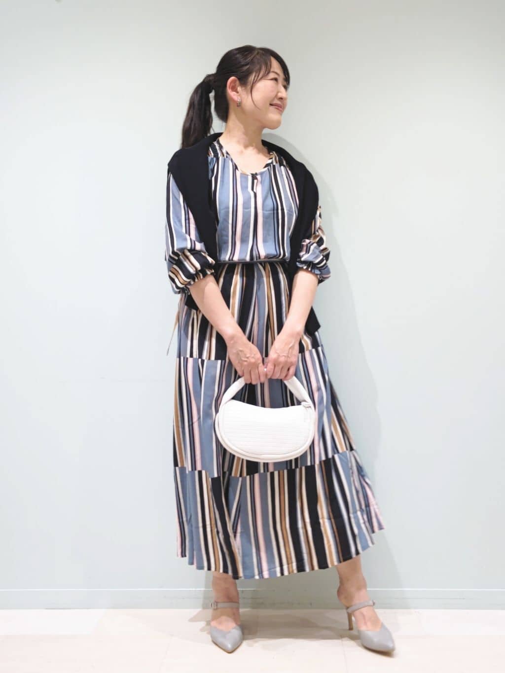 マルチストライプワンピース