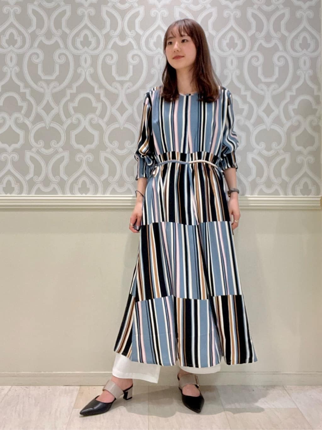 マルチストライプワンピース