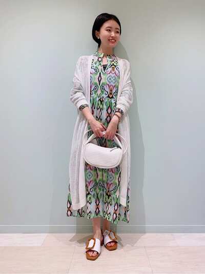 プリントティアードワンピース