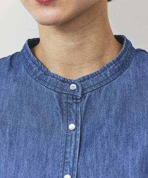 ボリューム袖デニムブラウス