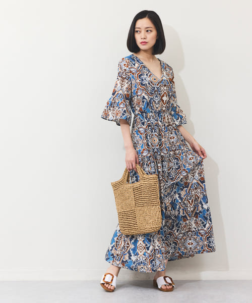 タイルモチーフワンピース
