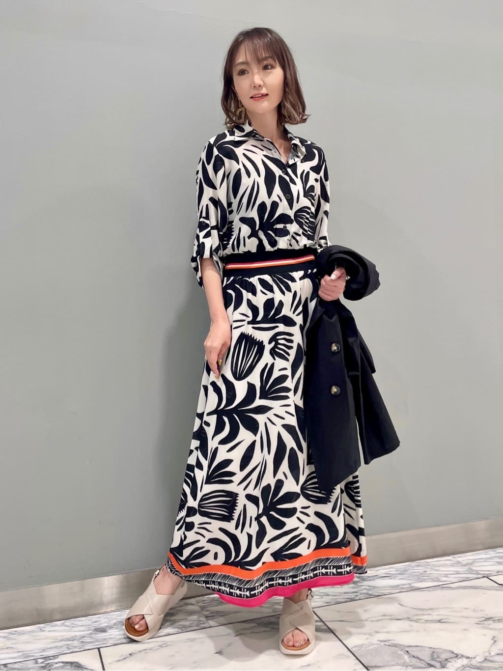 パネルプリントワンピース