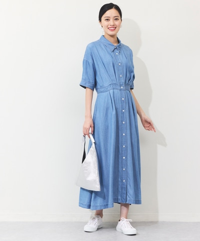 ライトデニムシャツワンピース
