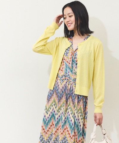 UVショートクルーカーディガン