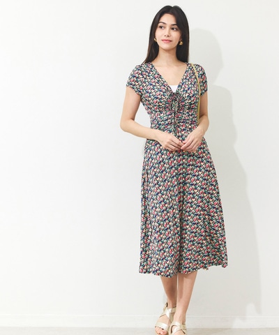 ジオメトリックプリントワンピース