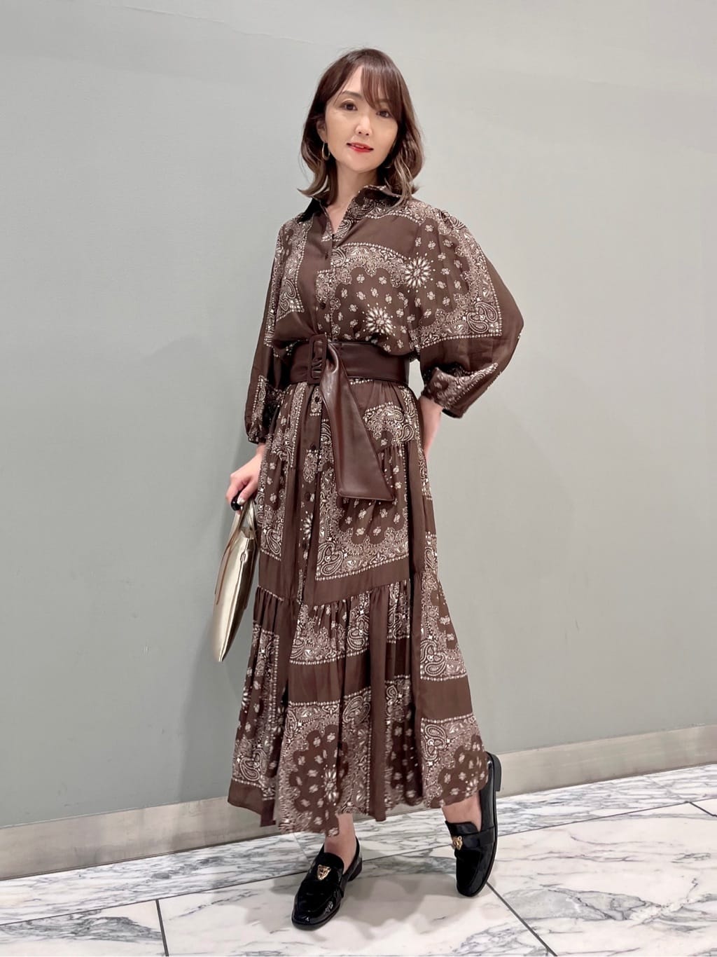 ペイズリーティアードワンピース