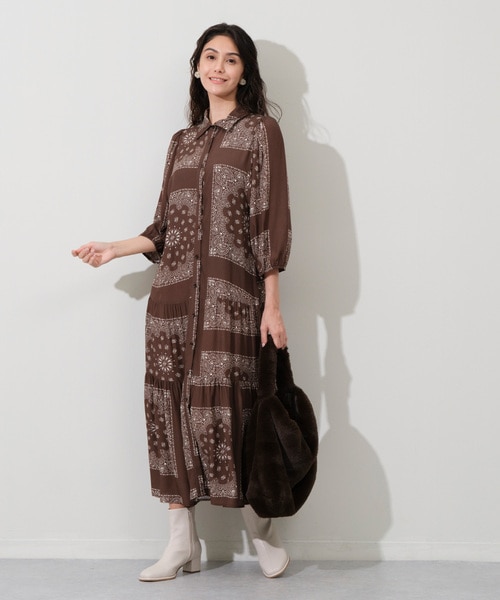 ペイズリーティアードワンピース