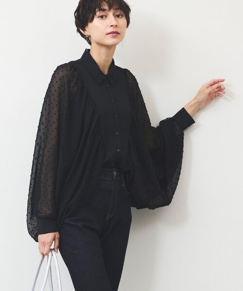 ドビードットシアーブラウス