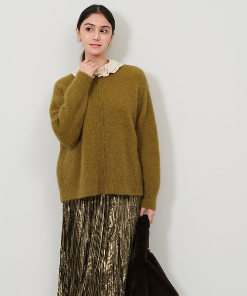 アルパカ混ニットプルオーバー