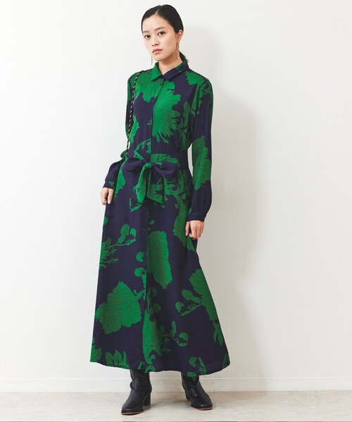 ビッグリーフシャツワンピース