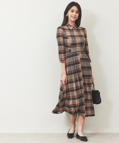 チェックシャツワンピース