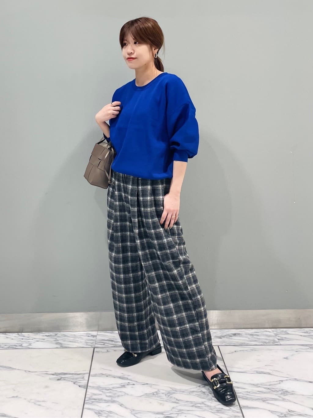 チェックワイドパンツ