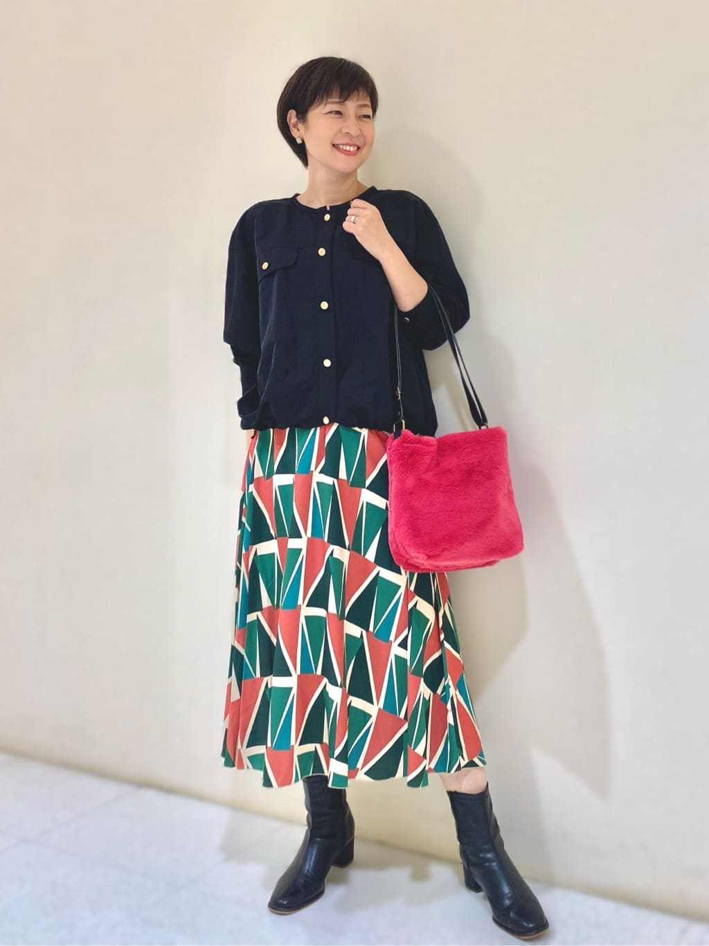 ジオメトリックプリントスカート