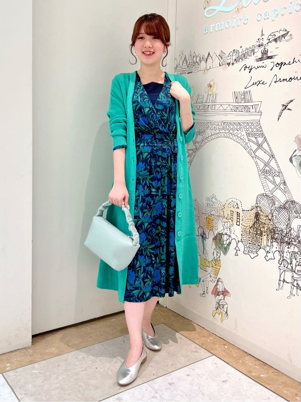 フラワープリントワンピース