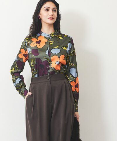 フラワープリントブラウス