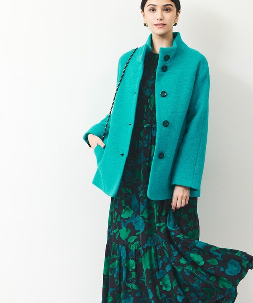 スタンドカラー切り替えコート