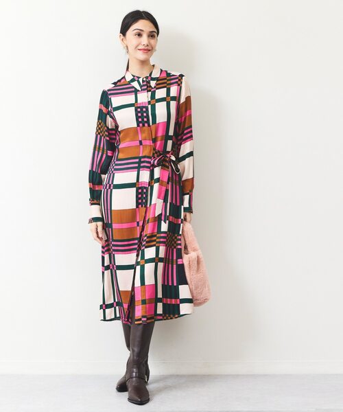 チェックシャツワンピース