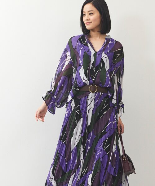 プリントシアーブラウス